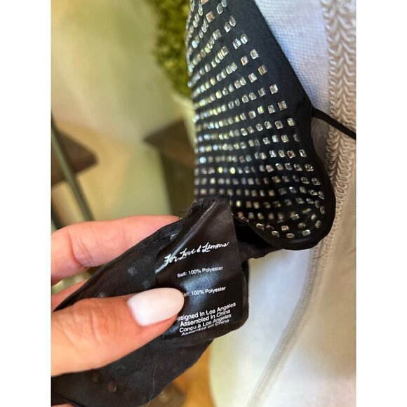 For Love & Lemons After Dark Halter Top Black Womens One Size - Picture 11 of 14